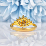 Ellibelle Jewellery Vintage Diamond Yellow Gold Cluster Ring