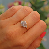 Ellibelle Jewellery Vintage Diamond Yellow Gold Cluster Ring