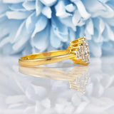 Ellibelle Jewellery Vintage Diamond Yellow Gold Cluster Ring