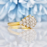 Ellibelle Jewellery Vintage Diamond Yellow Gold Cluster Ring