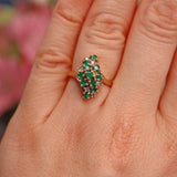 Ellibelle Jewellery Vintage Emerald & Diamond 14k Gold Cocktail Ring