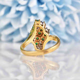 Ellibelle Jewellery Vintage Emerald & Diamond 14k Gold Cocktail Ring