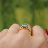 Ellibelle Jewellery VINTAGE EMERALD & DIAMOND 18CT GOLD CLUSTER RING