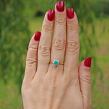 Ellibelle Jewellery VINTAGE EMERALD & DIAMOND 18CT GOLD CLUSTER RING