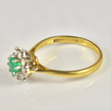 Ellibelle Jewellery VINTAGE EMERALD & DIAMOND 18CT GOLD CLUSTER RING