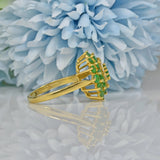 Ellibelle Jewellery VINTAGE EMERALD & DIAMOND 18CT GOLD DRESS RING
