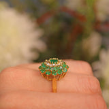 Ellibelle Jewellery VINTAGE EMERALD & DIAMOND 18CT GOLD DRESS RING