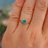 Ellibelle Jewellery Vintage Emerald & Diamond 18ct Gold Kite Cluster Ring