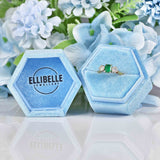 Ellibelle Jewellery Vintage Emerald & Diamond 18ct Gold Three Stone Engagement Ring