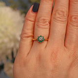 Ellibelle Jewellery VINTAGE EMERALD & DIAMOND CLUSTER RING