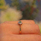 Ellibelle Jewellery VINTAGE EMERALD & DIAMOND CLUSTER RING