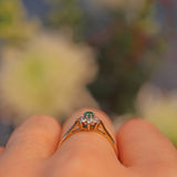 Ellibelle Jewellery VINTAGE EMERALD & DIAMOND CLUSTER RING