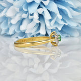 Ellibelle Jewellery VINTAGE EMERALD & DIAMOND CLUSTER RING