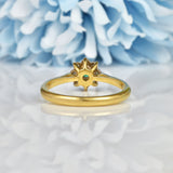 Ellibelle Jewellery VINTAGE EMERALD & DIAMOND CLUSTER RING