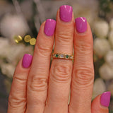 Ellibelle Jewellery VINTAGE EMERALD & DIAMOND HALF ETERNITY RING
