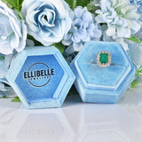 Ellibelle Jewellery Vintage Emerald & Diamond White Gold Cluster Ring
