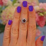 Ellibelle Jewellery Vintage Garnet & Diamond 18ct Gold Cluster Ring