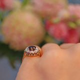 Ellibelle Jewellery Vintage Garnet & Diamond 18ct Gold Cluster Ring