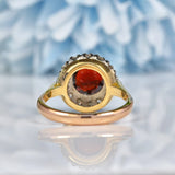Ellibelle Jewellery Vintage Garnet & Diamond 18ct Gold Cluster Ring