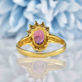 Ellibelle Jewellery Vintage Garnet & Diamond 18ct Gold Cluster Ring