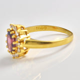 Ellibelle Jewellery Vintage Garnet & Diamond 18ct Gold Cluster Ring