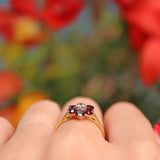 Ellibelle Jewellery Vintage Garnet & Diamond Daisy Cluster Ring