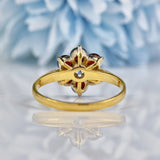 Ellibelle Jewellery Vintage Garnet & Diamond Daisy Cluster Ring
