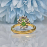 Vintage Green Tourmaline & Diamond 18ct Gold Cluster Ring
