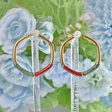 Ellibelle Jewellery VINTAGE ITALIAN 9CT GOLD ENAMEL HOOP EARRINGS