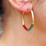 Ellibelle Jewellery VINTAGE ITALIAN 9CT GOLD ENAMEL HOOP EARRINGS