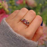 Ellibelle Jewellery Vintage Multi Gem 9ct Gold Cluster Ring