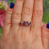 Ellibelle Jewellery Vintage Multi Gem 9ct Gold Cluster Ring