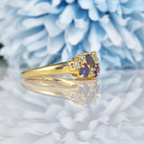 Ellibelle Jewellery Vintage Multi Gem 9ct Gold Cluster Ring