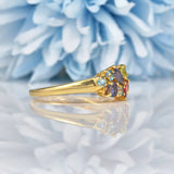 Ellibelle Jewellery Vintage Multi Gem 9ct Gold Cluster Ring