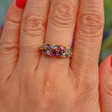 Ellibelle Jewellery Vintage Multi Gem 9ct Gold Cluster Ring