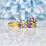 Ellibelle Jewellery Vintage Multi Gem 9ct Gold Cluster Ring