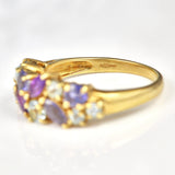 Vintage Multi Gem 9ct Gold Cluster Ring