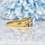 Ellibelle Jewellery Vintage Multi Gem 9ct Gold Cluster Ring