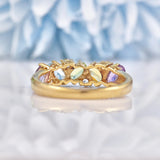 Ellibelle Jewellery Vintage Multi Gem 9ct Gold Cluster Ring