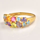 Ellibelle Jewellery Vintage Multi-Gem 9ct Gold Cluster Ring