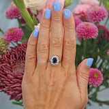 Ellibelle Jewellery Vintage Natural Blue Sapphire & Diamond 18ct Gold Cluster Ring