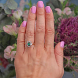 Ellibelle Jewellery Vintage Natural Emerald & Diamond 18ct Gold Cluster Ring