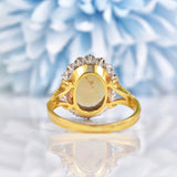 Ellibelle Jewellery Vintage Natural Opal & Diamond 18ct Gold Cluster Ring