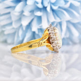 Ellibelle Jewellery Vintage Natural Opal & Diamond 18ct Gold Cluster Ring