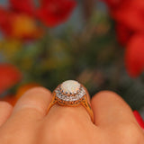 Ellibelle Jewellery Vintage Natural Opal & Diamond 18ct Gold Cluster Ring