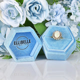 Ellibelle Jewellery Vintage Natural Opal & Diamond Gold Oval Cluster Ring