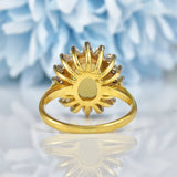 Ellibelle Jewellery Vintage Natural Opal & Diamond Gold Oval Cluster Ring