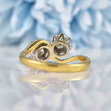 Ellibelle Jewellery Vintage Old Cut & Brilliant Cut Diamond "Toi et Moi" Engagement Ring