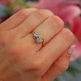Ellibelle Jewellery Vintage Old Cut & Brilliant Cut Diamond "Toi et Moi" Engagement Ring