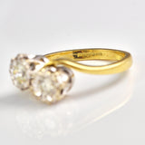 Ellibelle Jewellery Vintage Old Cut & Brilliant Cut Diamond "Toi et Moi" Engagement Ring